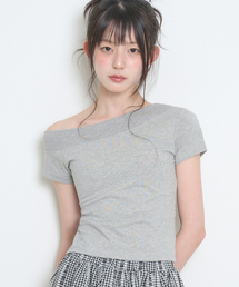 129 ワンショルダー ホットフィックストップ メランジ