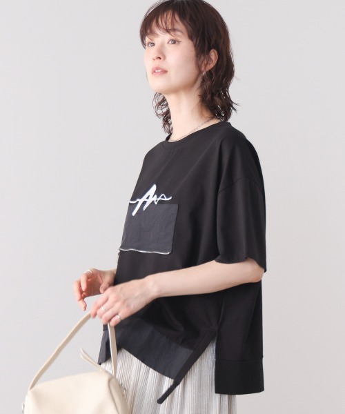 Bou Jeloud(ブージュルード)の「刺繍アンダーファスナーTシャツ(Tシャツ/カットソー・レディース・ブラック/オフホワイト/カーキ・FREE)」の6枚目の写真
