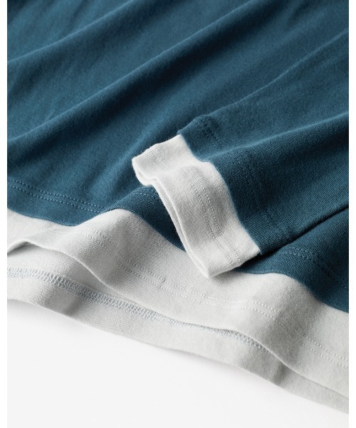 DoCLASSE( ドゥクラッセ)の「コットンガーゼ・配色クルーネック/長袖(Tシャツ/カットソー・レディース・チャコール/カーキ/ライトグレー/ピーコックグリーン系/ブルーグレー/ライトピンク/グレー・L/M/S)」の10枚目の写真