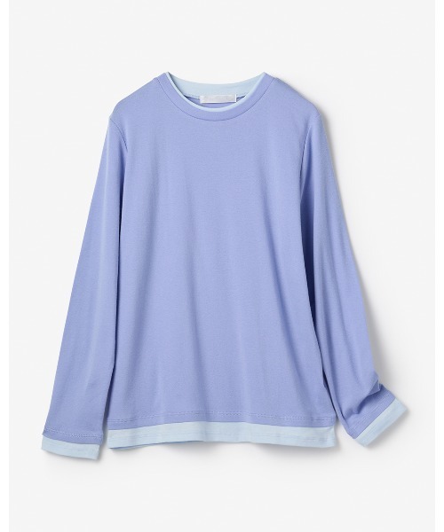 DoCLASSE( ドゥクラッセ)の「コットンガーゼ・配色クルーネック/長袖(Tシャツ/カットソー・レディース・チャコール/カーキ/ライトグレー/ピーコックグリーン系/ブルーグレー/ライトピンク/グレー・L/M/S)」の14枚目の写真