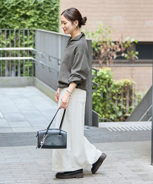 JOURNAL STANDARD(ジャーナルスタンダード)の「《WEB限定》ウォッシャブルTEXBRID ハーフZIP(ニット/セーター・レディース・ブラック/グレー・FREE)」の7枚目の写真