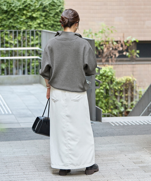 JOURNAL STANDARD(ジャーナルスタンダード)の「《WEB限定》ウォッシャブルTEXBRID ハーフZIP(ニット/セーター・レディース・ブラック/グレー・FREE)」の8枚目の写真