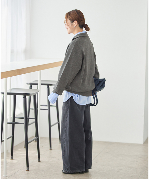 JOURNAL STANDARD(ジャーナルスタンダード)の「《WEB限定》ウォッシャブルTEXBRID ハーフZIP(ニット/セーター・レディース・ブラック/グレー・FREE)」の13枚目の写真