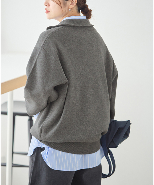 JOURNAL STANDARD(ジャーナルスタンダード)の「《WEB限定》ウォッシャブルTEXBRID ハーフZIP(ニット/セーター・レディース・ブラック/グレー・FREE)」の15枚目の写真