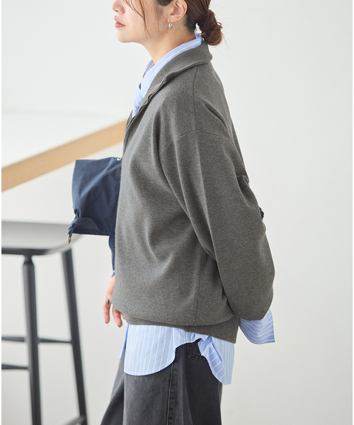 JOURNAL STANDARD(ジャーナルスタンダード)の「《WEB限定》ウォッシャブルTEXBRID ハーフZIP(ニット/セーター・レディース・ブラック/グレー・FREE)」の16枚目の写真