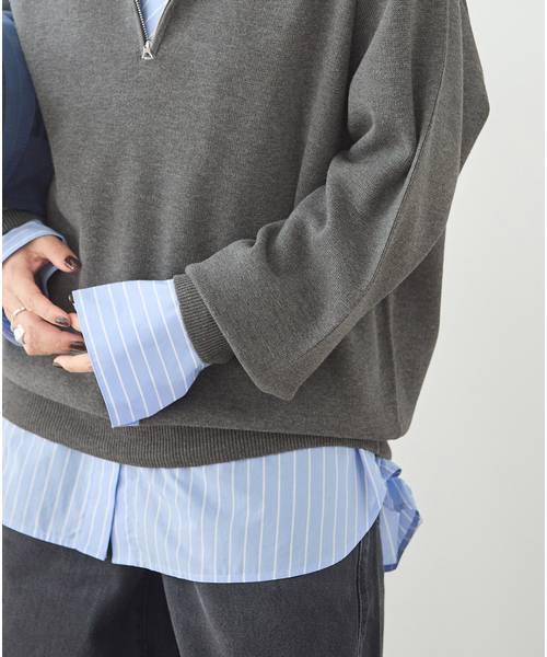 JOURNAL STANDARD(ジャーナルスタンダード)の「《WEB限定》ウォッシャブルTEXBRID ハーフZIP(ニット/セーター・レディース・ブラック/グレー・FREE)」の20枚目の写真