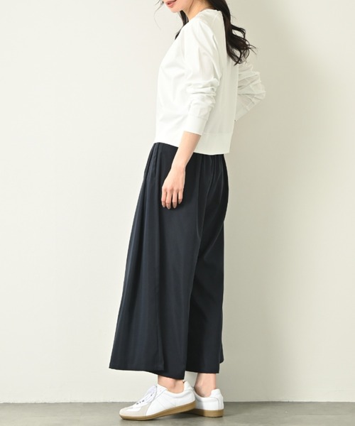aunt lily(アントリリー)の「接触冷感 速乾 GIZAコットンプレミアムスムースデザインセッキンプルオーバー / 防シワ 綿100% GIZAコットン スムース ラウンドネック 長袖トップス きれいめ 大人カジュアル(Tシャツ/カットソー・レディース・オフホワイト/オレンジ/グレイッシュブルー/ネイビー・M/3L/LL/L/S)」の7枚目の写真