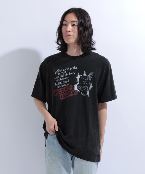 mmts(マミタス)の「HALF CAT Tシャツ 旅行 レイヤード 洗濯可能 主役トップス ライブ 猫(Tシャツ/カットソー・レディース・ブラック・XL/L/M/S)」の8枚目の写真
