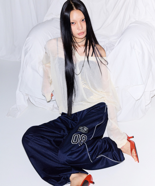 THE MYSTERIOUS HOTEL（ザミステリアスホテル）の「PATCH MESH PANTS [NAVY]（スウェットパンツ・レディース・その他・FREE）」の2枚目の写真