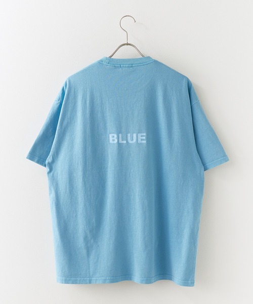 ALOHA BLUE(アロハブルー)の「ALOHA BLUE / アロハブルー ピグメントダイ ロゴプリントTシャツ 半袖Tシャツ クルーネック メンズ 秋 秋服 2026年秋冬(Tシャツ/カットソー・メンズ・ブルー・S/M/L/XL)」の3枚目の写真