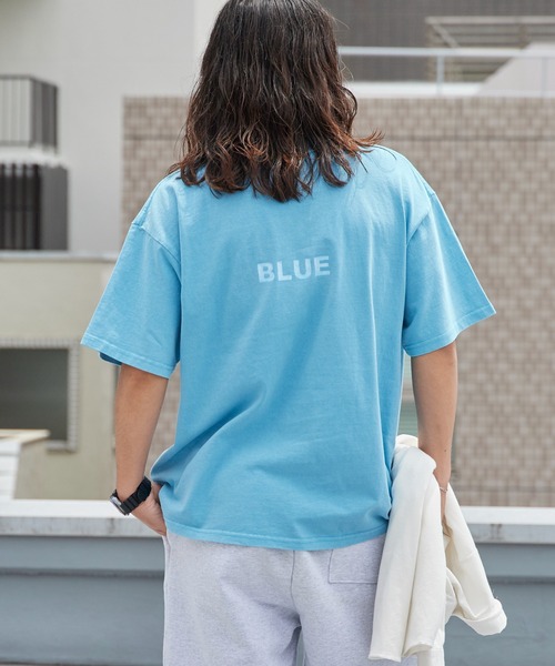 ALOHA BLUE(アロハブルー)の「ALOHA BLUE / アロハブルー ピグメントダイ ロゴプリントTシャツ 半袖Tシャツ クルーネック メンズ 秋 秋服 2026年秋冬(Tシャツ/カットソー・メンズ・ブルー・S/M/L/XL)」の8枚目の写真