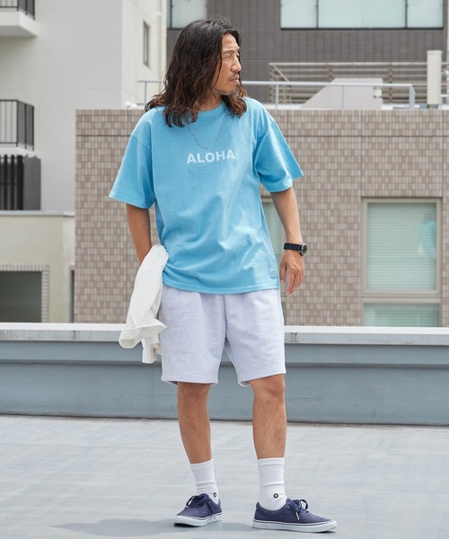 ALOHA BLUE(アロハブルー)の「ALOHA BLUE / アロハブルー ピグメントダイ ロゴプリントTシャツ 半袖Tシャツ クルーネック メンズ 秋 秋服 2026年秋冬(Tシャツ/カットソー・メンズ・ブルー・S/M/L/XL)」の9枚目の写真