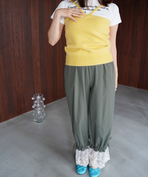 SANSeLF（サンセルフ）の「【SANSeLF】クロスラインニットビスチェ saw26s092（その他トップス・レディース・イエロー/ブラウン・FREE）」の10枚目の写真