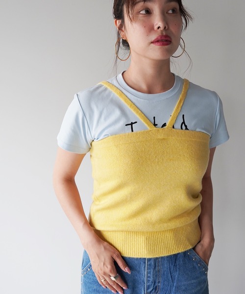 SANSeLF（サンセルフ）の「【SANSeLF】クロスラインニットビスチェ saw26s092（その他トップス・レディース・イエロー/ブラウン・FREE）」の11枚目の写真