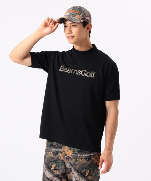 BEAMS GOLF(ビームスゴルフ)の「ORANGE LABEL / バッグロゴ ツリーカモ モックネックシャツ(吸水速乾・UVカット)(Tシャツ/カットソー・メンズ・ブラック/その他・XL/L/M/S)」の2枚目の写真