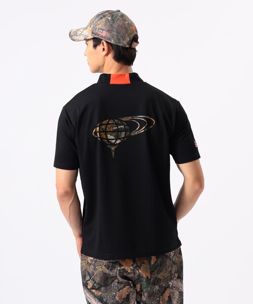 BEAMS GOLF(ビームスゴルフ)の「ORANGE LABEL / バッグロゴ ツリーカモ モックネックシャツ(吸水速乾・UVカット)(Tシャツ/カットソー・メンズ・ブラック/その他・XL/L/M/S)」の3枚目の写真