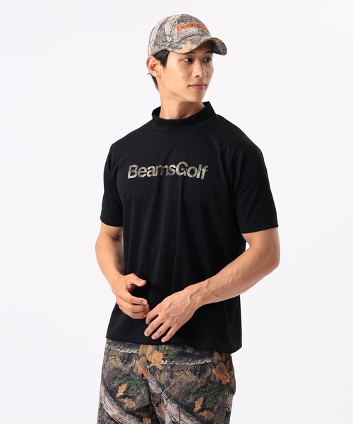 BEAMS GOLF(ビームスゴルフ)の「ORANGE LABEL / バッグロゴ ツリーカモ モックネックシャツ(吸水速乾・UVカット)(Tシャツ/カットソー・メンズ・ブラック/その他・XL/L/M/S)」の4枚目の写真