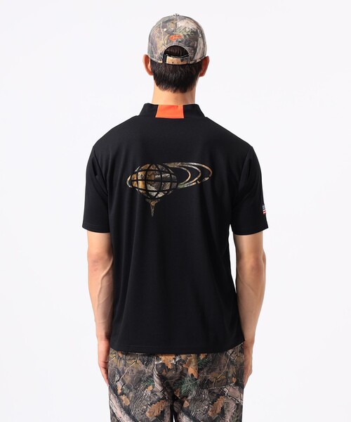 BEAMS GOLF(ビームスゴルフ)の「ORANGE LABEL / バッグロゴ ツリーカモ モックネックシャツ(吸水速乾・UVカット)(Tシャツ/カットソー・メンズ・ブラック/その他・XL/L/M/S)」の6枚目の写真