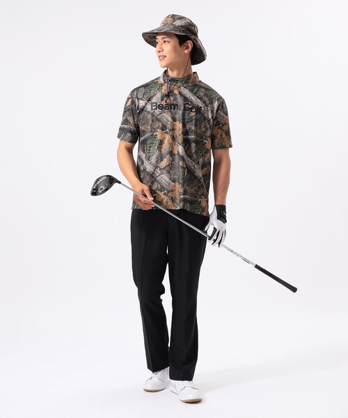 BEAMS GOLF(ビームスゴルフ)の「ORANGE LABEL / バッグロゴ ツリーカモ モックネックシャツ(吸水速乾・UVカット)(Tシャツ/カットソー・メンズ・ブラック/その他・XL/L/M/S)」の8枚目の写真