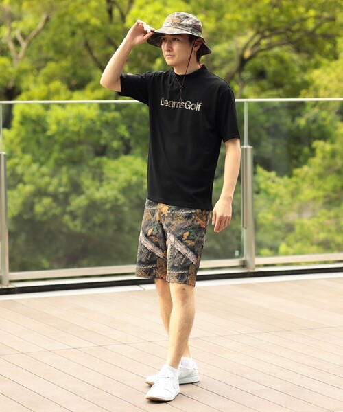 BEAMS GOLF(ビームスゴルフ)の「ORANGE LABEL / バッグロゴ ツリーカモ モックネックシャツ(吸水速乾・UVカット)(Tシャツ/カットソー・メンズ・ブラック/その他・XL/L/M/S)」の14枚目の写真
