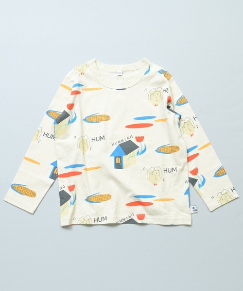 MARKEY'S(マーキーズ)の「【2026年秋新作】総柄長袖Tシャツ(Tシャツ/カットソー・キッズ・イエロー/オフホワイト/ライトグリーン/クリーム/ベージュ/グレー/ワインレッド/ピンク/ライム/ブラウン・100/70/80/110/90/95/120/130/140/150)」の2枚目の写真