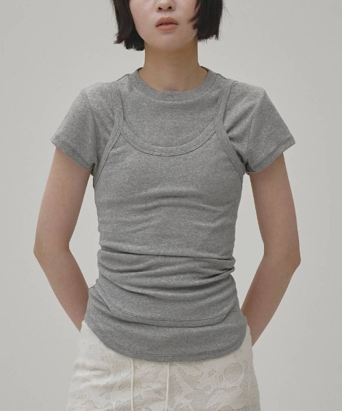 TODAYFUL(トゥデイフル)の「【TODAYFUL/トゥデイフル】Soft Fraice T-shirts/ソフトフレーズTシャツ(Tシャツ/カットソー・レディース・アイボリー/ダークグレー/グレー・FREE)」の14枚目の写真