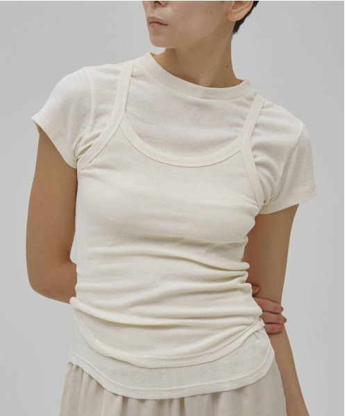 TODAYFUL(トゥデイフル)の「【TODAYFUL/トゥデイフル】Soft Fraice T-shirts/ソフトフレーズTシャツ(Tシャツ/カットソー・レディース・アイボリー/ダークグレー/グレー・FREE)」の6枚目の写真
