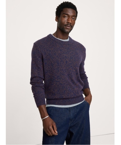 Banana Republic（バナナリパブリック）の「マールド コットンカシミヤ クルーネック セーター（ニット/セーター・メンズ・ブラウン/ナチュラル/ブルー系その他・S/M/L/XL）」の3枚目の写真