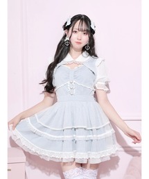 シフォンチュールフレアワンピース