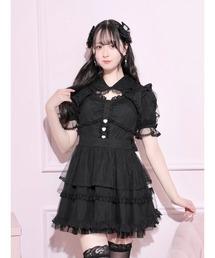 シフォンチュールフレアワンピース