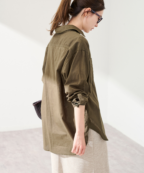 FRAMeWORK(フレームワーク)の「PAYDAY×HOWIECLOTHING×FRAMeWORK HALF ZIP シャツ(シャツ/ブラウス・レディース・アイボリー/ピンク/カーキ・FREE)」の7枚目の写真