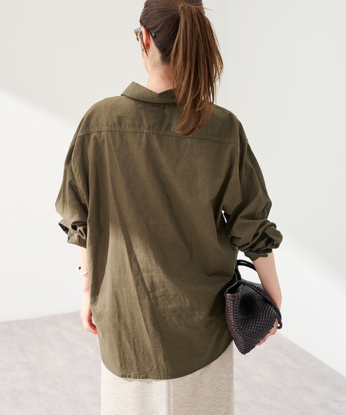 FRAMeWORK(フレームワーク)の「PAYDAY×HOWIECLOTHING×FRAMeWORK HALF ZIP シャツ(シャツ/ブラウス・レディース・アイボリー/ピンク/カーキ・FREE)」の8枚目の写真