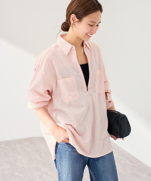 FRAMeWORK(フレームワーク)の「PAYDAY×HOWIECLOTHING×FRAMeWORK HALF ZIP シャツ(シャツ/ブラウス・レディース・アイボリー/ピンク/カーキ・FREE)」の15枚目の写真