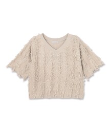 【一部店舗限定】フリンジニット Vネック
