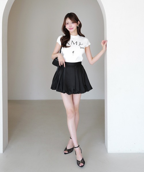 EIMY ISTOIRE（エイミーイストワール）の「EIMY CAPSLEEVE KNIT（ニット/セーター・レディース・ブラック/ホワイト/グレー/ホワイト×ネイビー/ライトピンク・F）」の10枚目の写真