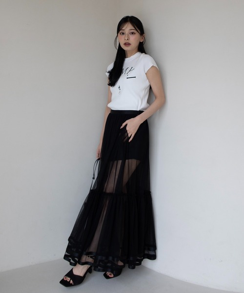 EIMY ISTOIRE（エイミーイストワール）の「EIMY CAPSLEEVE KNIT（ニット/セーター・レディース・ブラック/ホワイト/グレー/ホワイト×ネイビー/ライトピンク・F）」の13枚目の写真