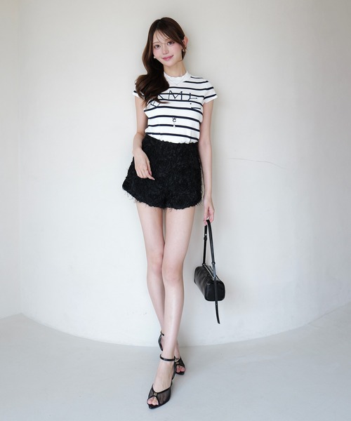 EIMY ISTOIRE（エイミーイストワール）の「EIMY CAPSLEEVE KNIT（ニット/セーター・レディース・ブラック/ホワイト/グレー/ホワイト×ネイビー/ライトピンク・F）」の14枚目の写真