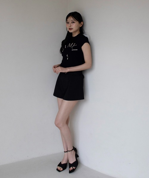 EIMY ISTOIRE（エイミーイストワール）の「EIMY CAPSLEEVE KNIT（ニット/セーター・レディース・ブラック/ホワイト/グレー/ホワイト×ネイビー/ライトピンク・F）」の20枚目の写真