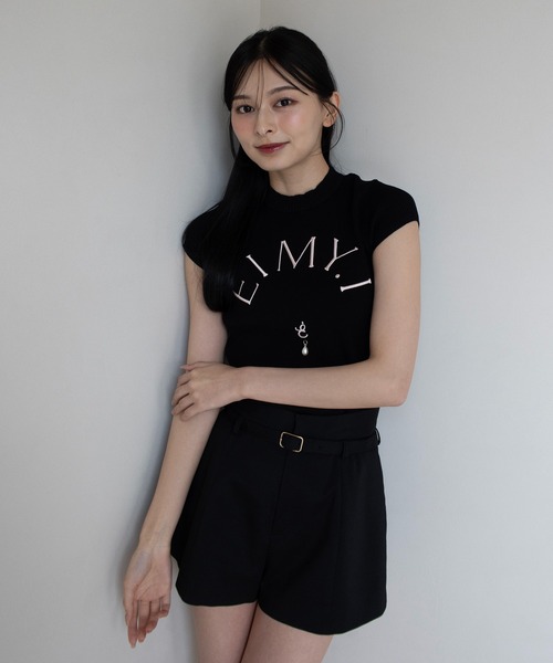 EIMY ISTOIRE（エイミーイストワール）の「EIMY CAPSLEEVE KNIT（ニット/セーター・レディース・ブラック/ホワイト/グレー/ホワイト×ネイビー/ライトピンク・F）」の19枚目の写真