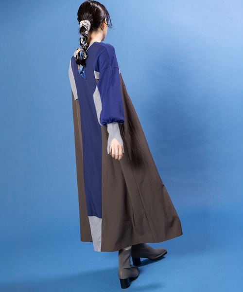 OSMOSIS（オズモーシス）の「2ＷＡＹ切替ニットワンピース（ワンピース・レディース・ブラウン/ブラック/アイボリー・ONE SIZE）」の13枚目の写真