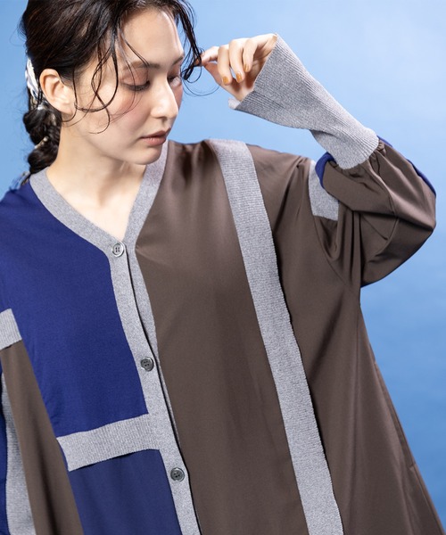 OSMOSIS（オズモーシス）の「2ＷＡＹ切替ニットワンピース（ワンピース・レディース・ブラウン/ブラック/アイボリー・ONE SIZE）」の16枚目の写真