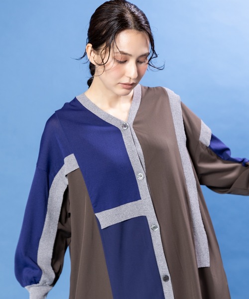 OSMOSIS（オズモーシス）の「2ＷＡＹ切替ニットワンピース（ワンピース・レディース・ブラウン/ブラック/アイボリー・ONE SIZE）」の17枚目の写真