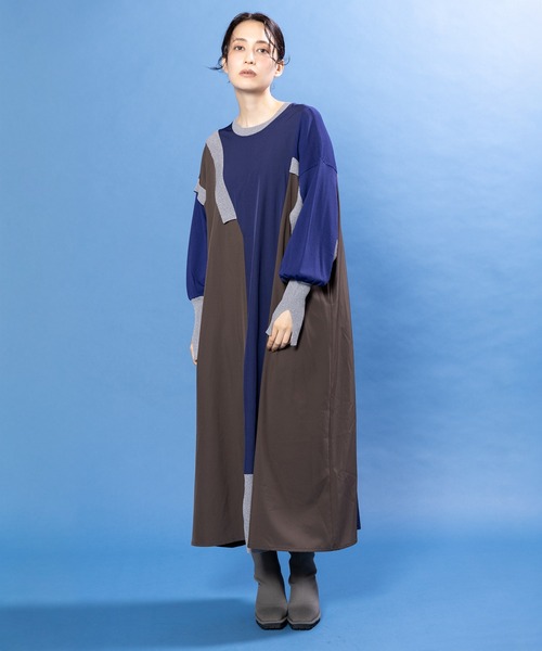 OSMOSIS（オズモーシス）の「2ＷＡＹ切替ニットワンピース（ワンピース・レディース・ブラウン/ブラック/アイボリー・ONE SIZE）」の18枚目の写真