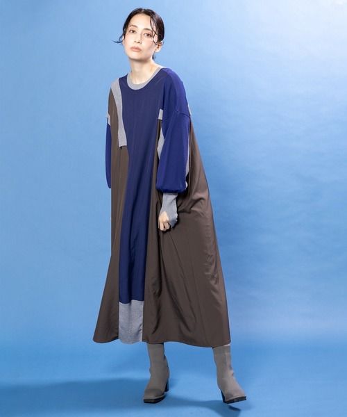 OSMOSIS（オズモーシス）の「2ＷＡＹ切替ニットワンピース（ワンピース・レディース・ブラウン/ブラック/アイボリー・ONE SIZE）」の19枚目の写真