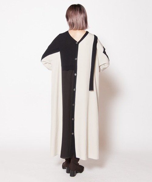 OSMOSIS（オズモーシス）の「2ＷＡＹ切替ニットワンピース（ワンピース・レディース・ブラウン/ブラック/アイボリー・ONE SIZE）」の5枚目の写真