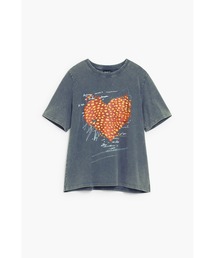 Checkerboard heart graphic tee / チェッカーボードハートグラフィックTシャツ