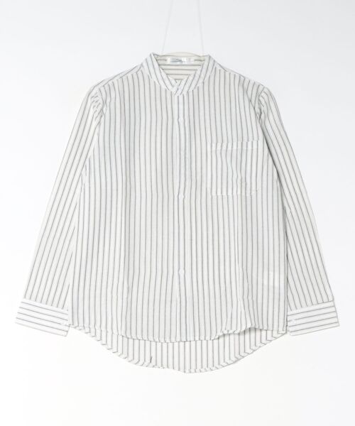 Burner(バーナー)の「【Cr+ov(クローヴ)】ストライプ ビッグシルエット 長袖シャツ cro-shir-1-17【RBTS】(シャツ/ブラウス・メンズ・グレー/ホワイト・X-LARGE/LARGE)」の2枚目の写真