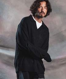 ms6607-Fuzzy-Knit Skipper Polo モヘアニットスキッパーポロシャツ(AG07-030acg)