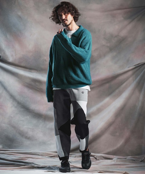 ANGENEHM（アンゲネーム）の「ms6607-Fuzzy-Knit Skipper Polo モヘアニットスキッパーポロシャツ(AG07-030acg)（ポロシャツ・メンズ・ブラック/レッド/ブルー系その他/マスタード/グレイッシュベージュ・M/L/S）」の20枚目の写真