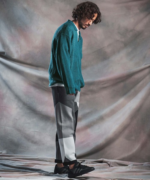 ANGENEHM（アンゲネーム）の「ms6607-Fuzzy-Knit Skipper Polo モヘアニットスキッパーポロシャツ(AG07-030acg)（ポロシャツ・メンズ・ブラック/レッド/ブルー系その他/マスタード/グレイッシュベージュ・M/L/S）」の21枚目の写真